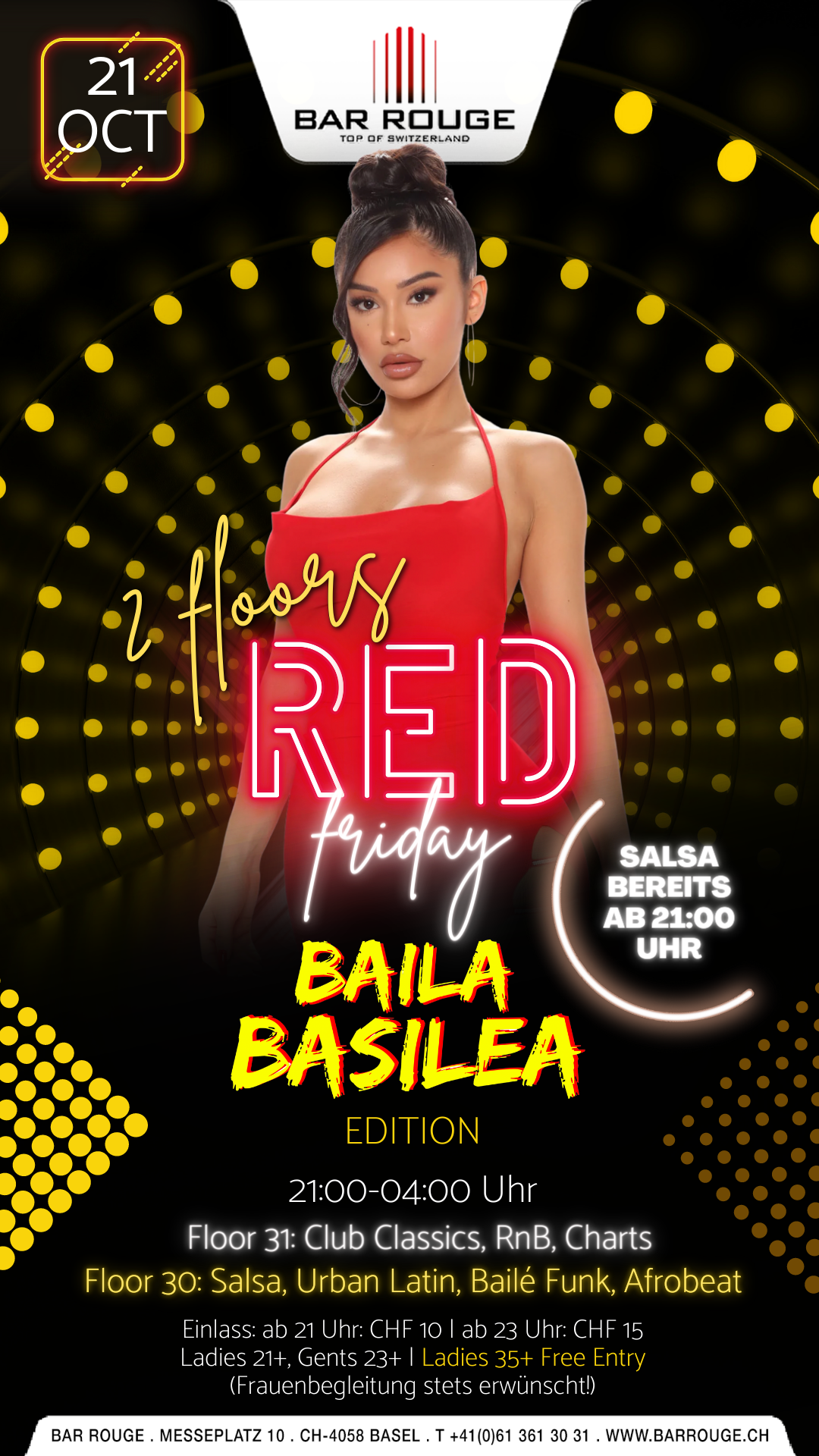 RED FRIDAY Baila Basilea Edition 21 Oktober 2022 Bar Rouge